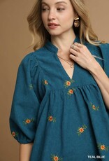 Sunflowers In Bloom Corduroy Dress