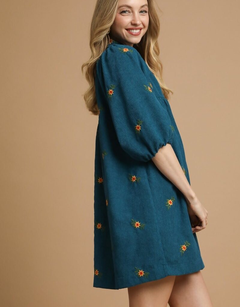 Sunflowers In Bloom Corduroy Dress