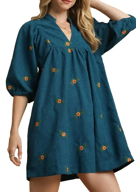 Sunflowers In Bloom Corduroy Dress