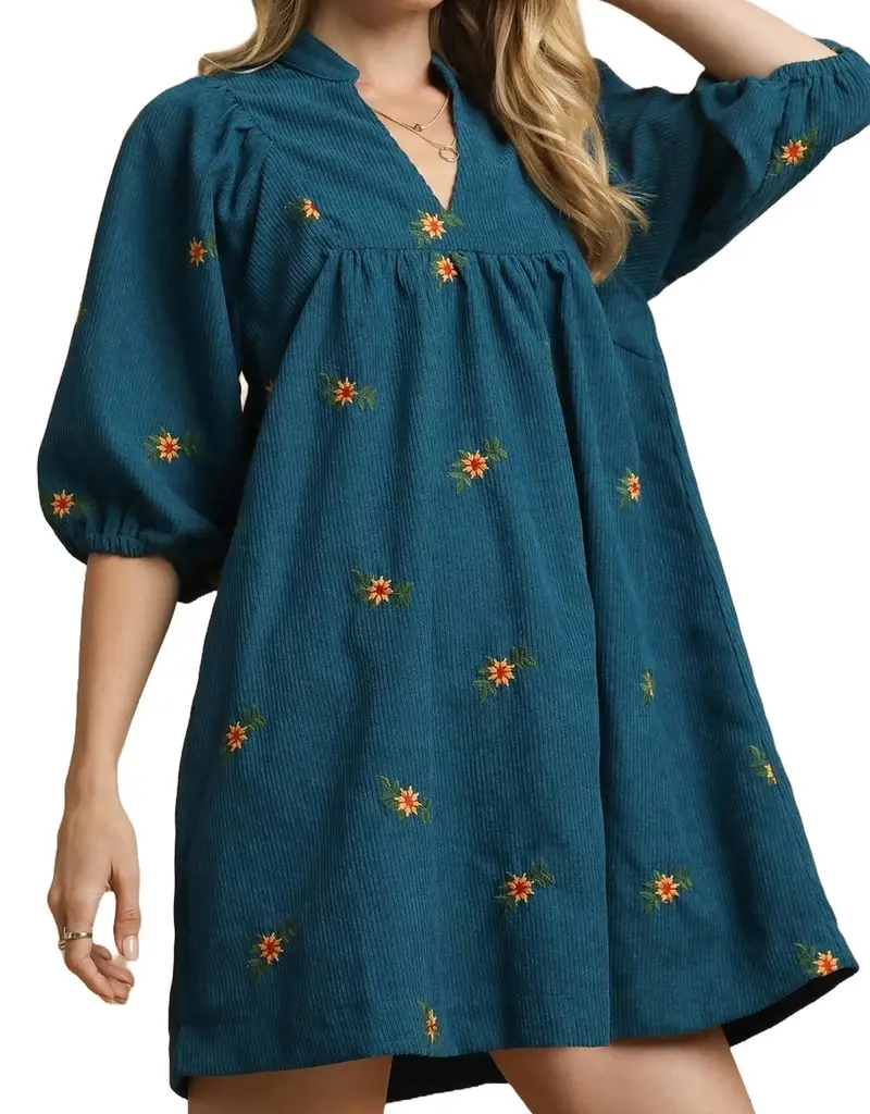 Sunflowers In Bloom Corduroy Dress