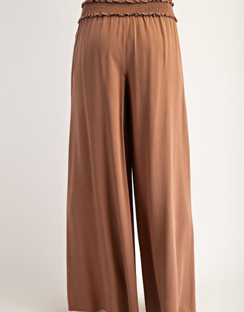 Smocked Wide Leg Pants