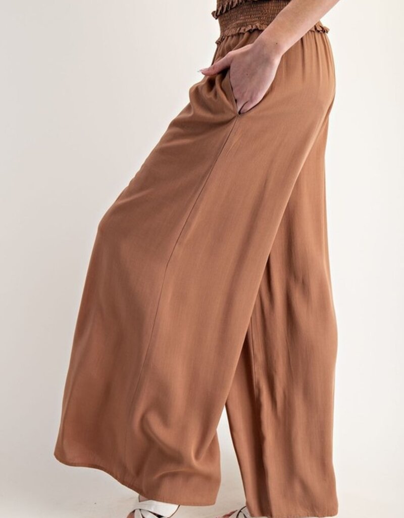 Smocked Wide Leg Pants