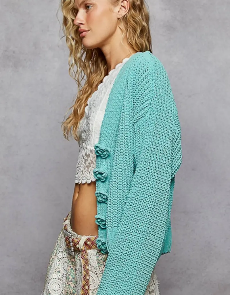Sweet Flower Button Front Cardigan
