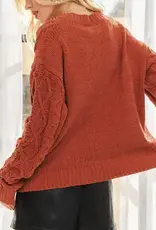 Cass Cable Knit Crew Neck Sweater