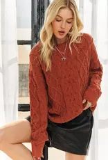 Cass Cable Knit Crew Neck Sweater