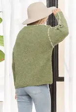 Olivia Stitch Trim Detail Knit Sweater