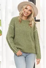 Olivia Stitch Trim Detail Knit Sweater