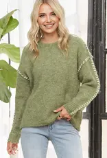 Olivia Stitch Trim Detail Knit Sweater