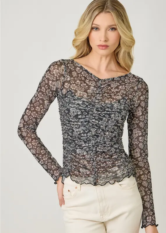 Lettuce Hem Mesh Top