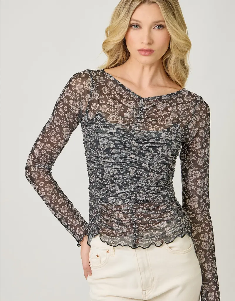 Lettuce Hem Mesh Top