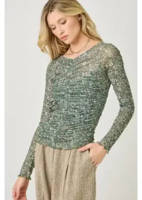 Lettuce Hem Mesh Top