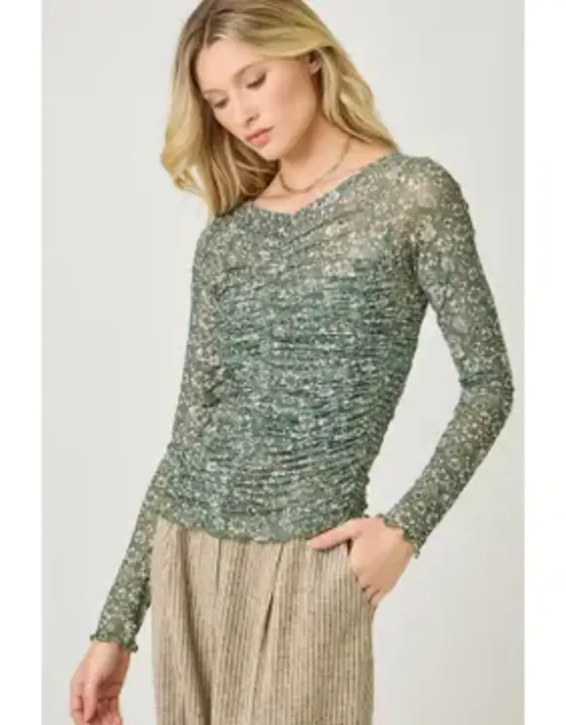 Lettuce Hem Mesh Top
