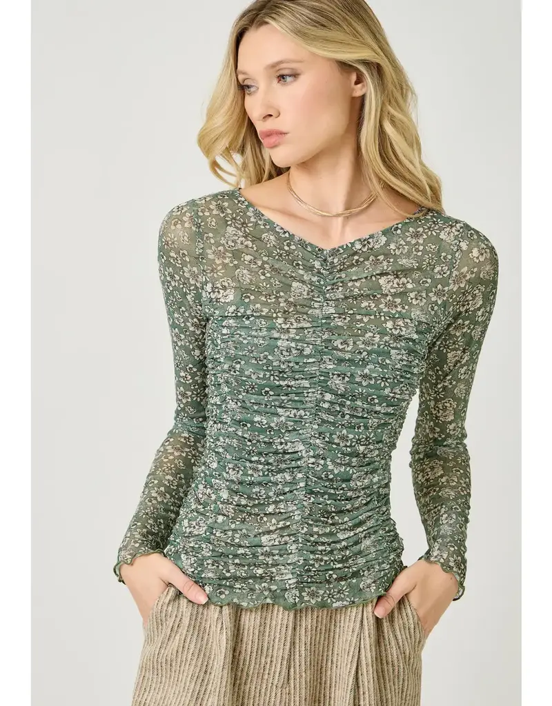 Lettuce Hem Mesh Top