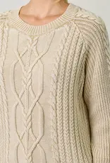 Soft Cotton Washed Cable Sweater