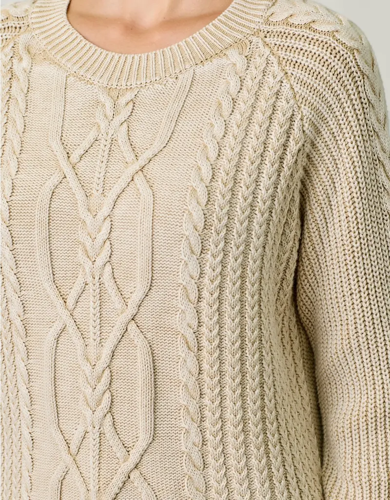 Soft Cotton Washed Cable Sweater