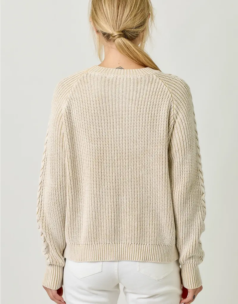 Soft Cotton Washed Cable Sweater