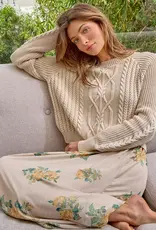 Soft Cotton Washed Cable Sweater