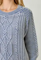Soft Cotton Washed Cable Sweater