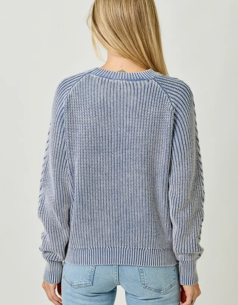 Soft Cotton Washed Cable Sweater