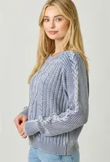 Soft Cotton Washed Cable Sweater