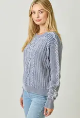 Soft Cotton Washed Cable Sweater