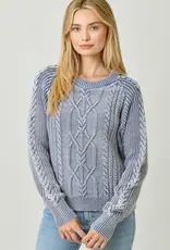 Soft Cotton Washed Cable Sweater