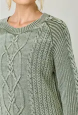 Soft Cotton Washed Cable Sweater