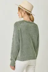 Soft Cotton Washed Cable Sweater