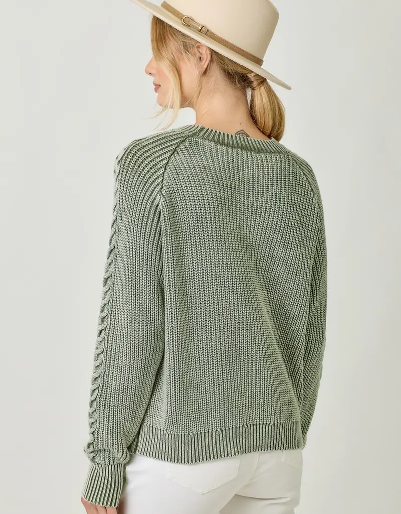 Soft Cotton Washed Cable Sweater
