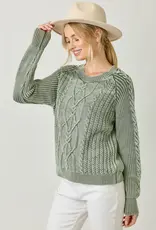 Soft Cotton Washed Cable Sweater