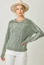 Soft Cotton Washed Cable Sweater