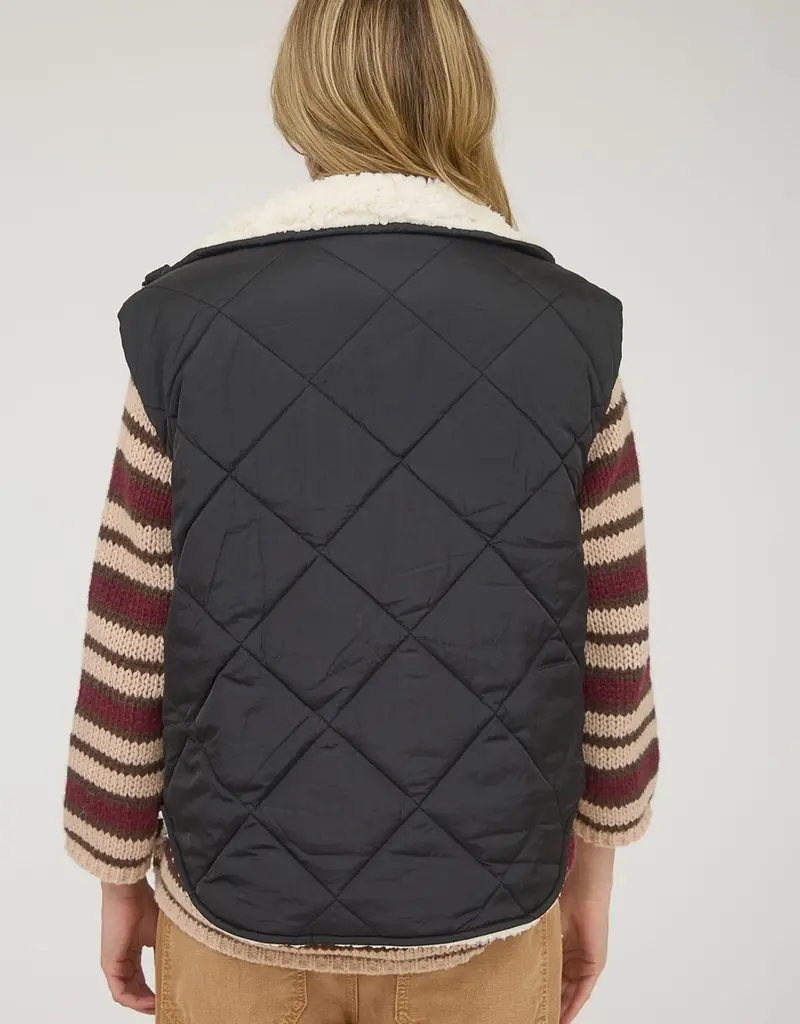 Quilted Zip Up Fleece Lined Puffer Vest
