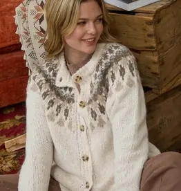 Fair Isle Pattern Knit Cardigan