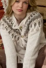 Fair Isle Pattern Knit Cardigan
