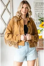 Western Washed Fringe Twill Jacket