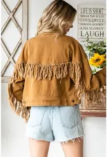 Western Washed Fringe Twill Jacket