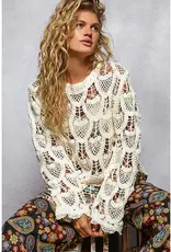 Solid Crochet Top With Key Hole Back