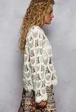 Solid Crochet Top With Key Hole Back