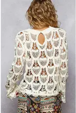 Solid Crochet Top With Key Hole Back