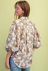 Leopard Print 3/4 Sleeve Top