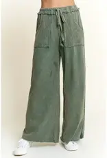 Best Mineral Wash Side Knit Detail Wide Leg Pant
