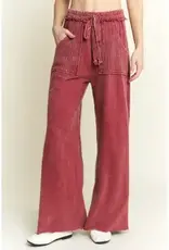 Best Mineral Wash Side Knit Detail Wide Leg Pant