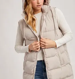 Hooded Zip Up Puffer Vest