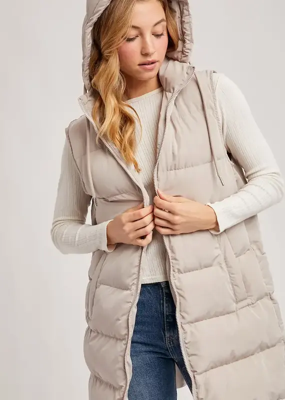 Hooded Zip Up Puffer Vest