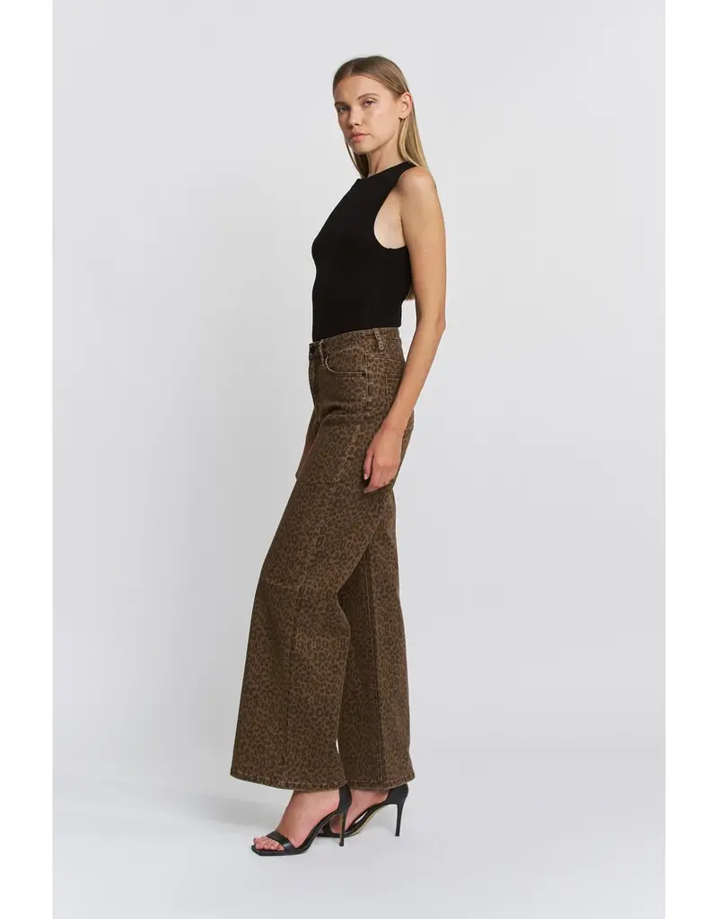 HR Wide Leg Leopard Print Jean