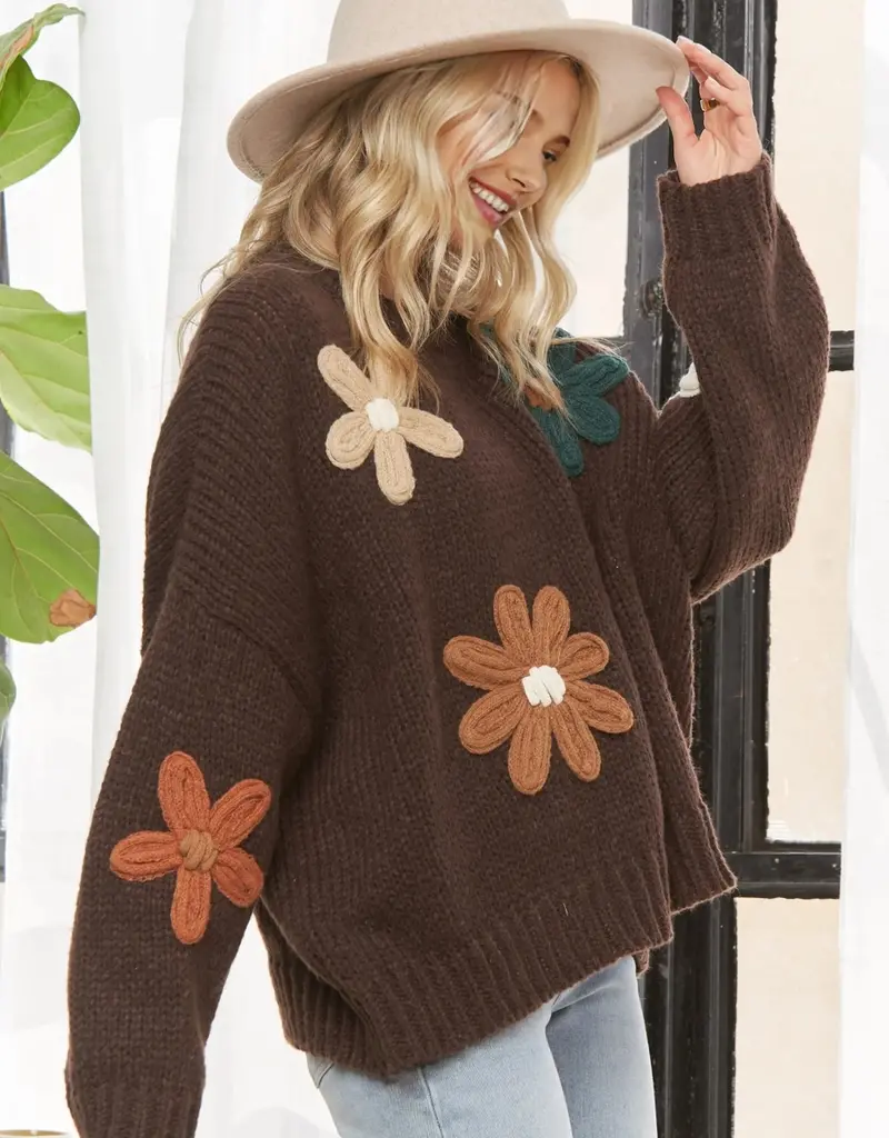 Flower Applique Sweater
