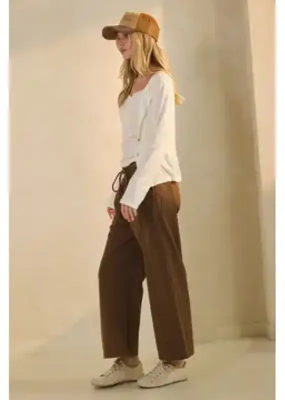 Wide-Leg Acid Washed Pant