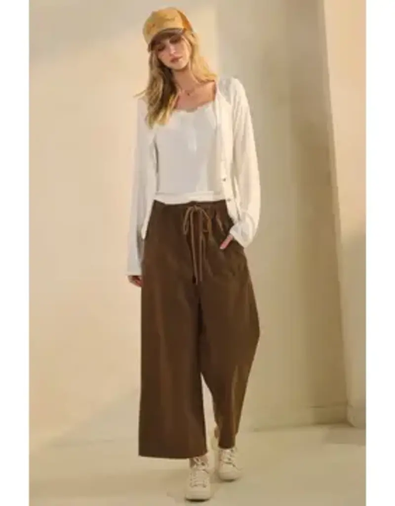 Wide-Leg Acid Washed Pant