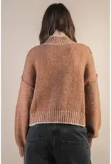 Oversized Casual Mock Neck Knit Sweater Top