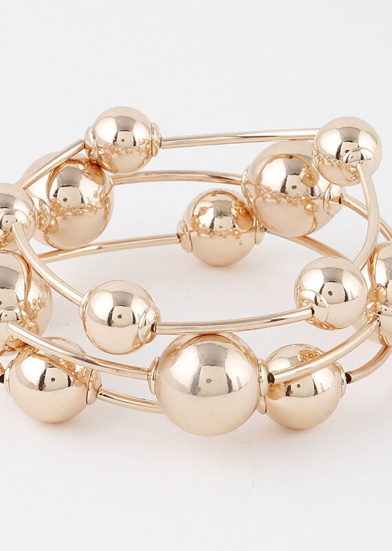 Triple Beaded Bracelet - GOLD